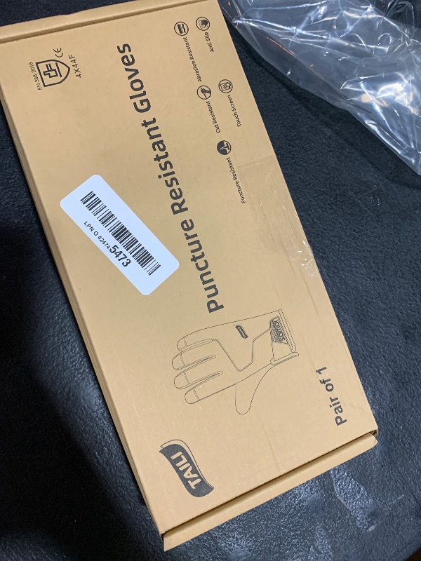 Photo 1 of TAILI Level 3 Needle, Level 5 Puncture Resistant Men Work Gloves, Grip Enhanced A7 Cut Resistant Safety Gloves, Touchscreen and Breathable, Black, Large (L), 1 Pair