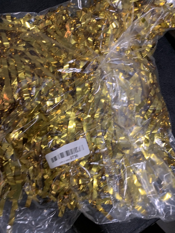Photo 1 of 2 Pcs Cheerleading Pom Poms with Handle for Girl Team Spirit Sports Games Dance Outfit (Gold Glitter)