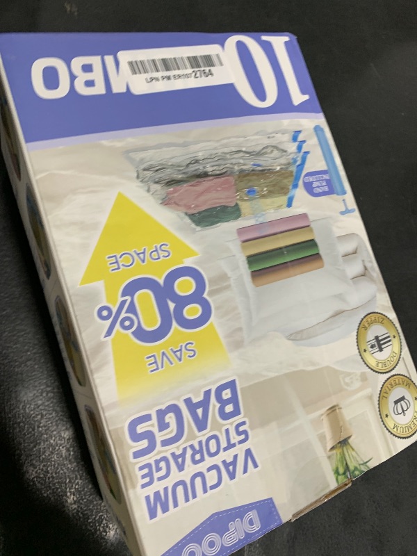 Photo 1 of 10 Pack Jumbo Vacuum Storage Bags with Hand Pump, 80% Storage Space Saving, Sturdy Leak-Free Space Saver Vacuum Seal Bags for Clothing, Vacuum Compression Bags for Travel Lugggage Blankets Comforters