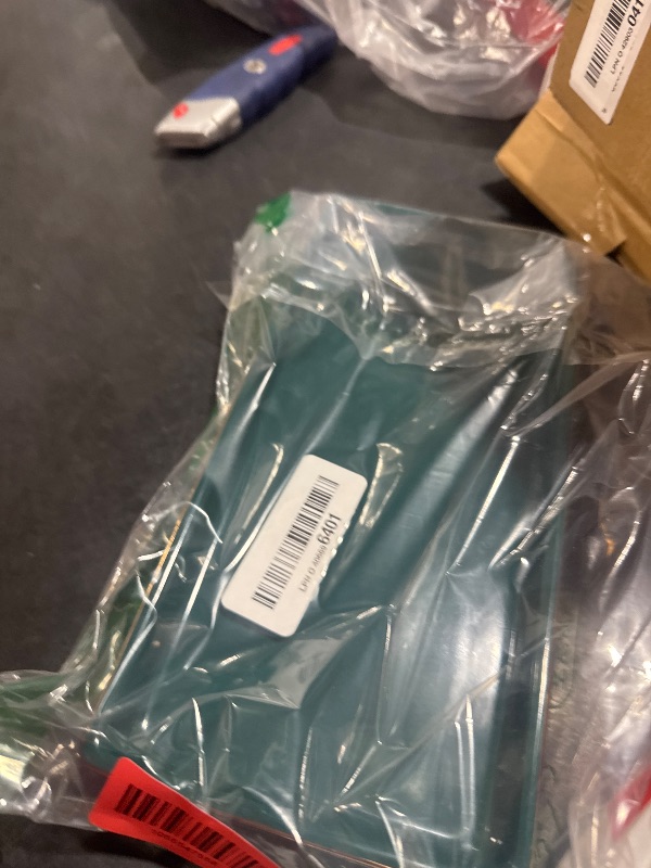 Photo 1 of 10 x 5 Ceramic Bathroom Tray for Countertop, Decorative Vanity Tray for Dresser Tops, Small Rectangular Trays for Perfume, Candle, Jewelry, Cosmetics (Green)