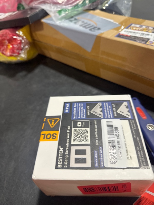 Photo 1 of (10 Pack) BESTTEN USWP6 Matte Snow White 2-Gang Screwless Wall Plate, Decorator Outlet Cover, H4.69” x W4.73”, for Light Switch, Dimmer, USB, GFCI, Receptacle