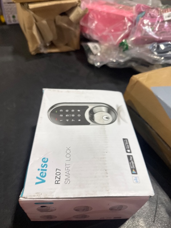 Photo 1 of Veise RZ07 Smart Lock, Fingerprint Door Lock, 7-in-1 Keyless Entry with App Control, Electronic Touchscreen Keypad Deadbolt, Biometric Smart Locks for Front Door, Matte Black