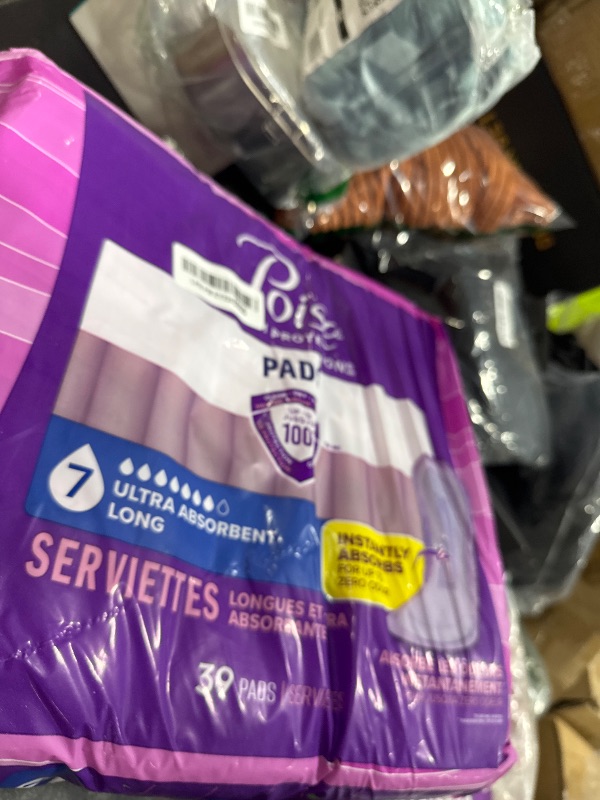 Photo 1 of Poise Incontinence & Postpartum Pads for Bladder Leaks, 7 Drop Ultra Absorbency, Long Length, 39 Count, Packaging May Vary