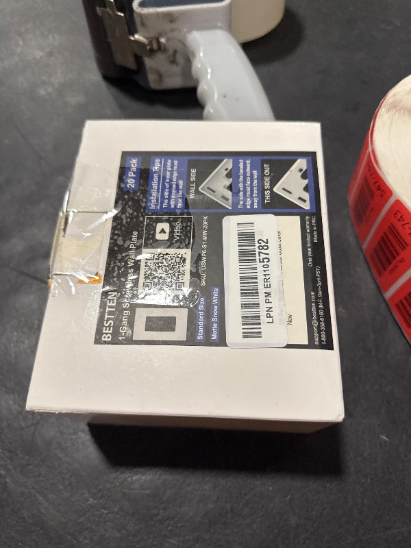 Photo 1 of (20 Pack) BESTTEN USWP6 Matte Snow White Series, 1-Gang Screwless Wall Plate, Decorator Outlet Cover, Decor Switch Plate, H4.69” x W2.91”, for Dimmer, USB, GFCI, Receptacle, UL Listed