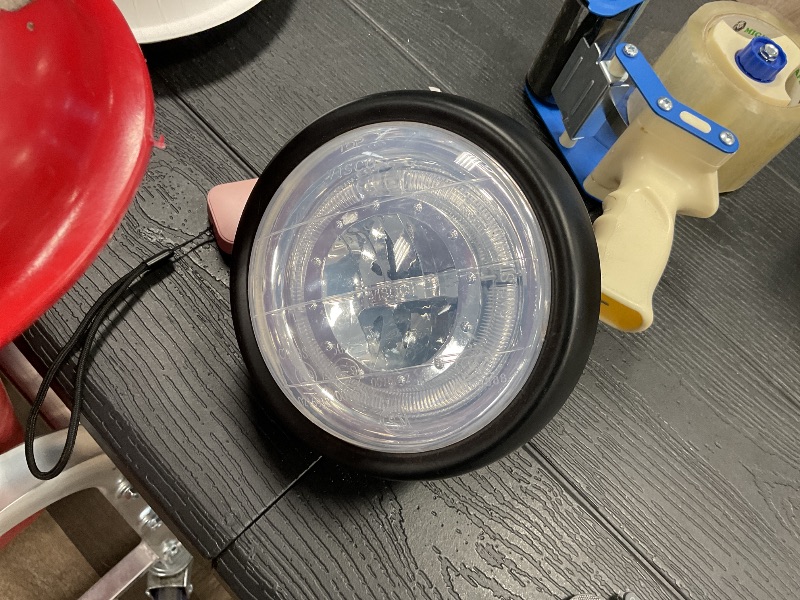 Photo 1 of 6 1/2" CREE XM-L LED Motorcycle Retro Black Clear Lens Headlight w/Halo Ring Compatible with Harley Bobber Cafe Racer Cruiser Vintage Style