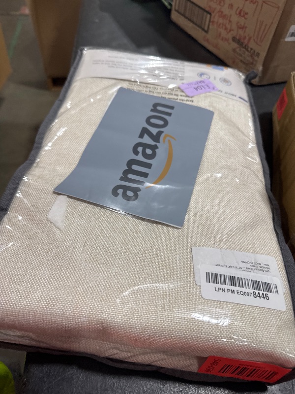 Photo 1 of 100% Blackout Shield Linen Blackout Curtains for Bedroom 84 Inches Long, Back Tab/Rod Pocket Living Room Drapes, Thermal Insulated Blackout Curtains 2 Panels Set, 50" W x 84" L, Cream