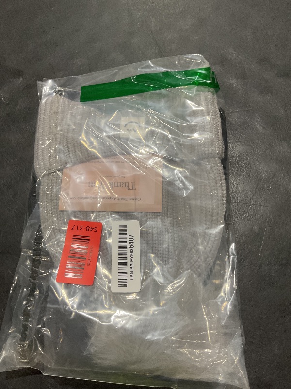 Photo 1 of 3 Pack Baby Winter Hats with Earflaps, 2 Size Kids Pom Pom Beanie with Warm Fleece Lined for Infant Toddler Children, Cute Smiley Face Knit Beanie Hats for Girls Boys-06