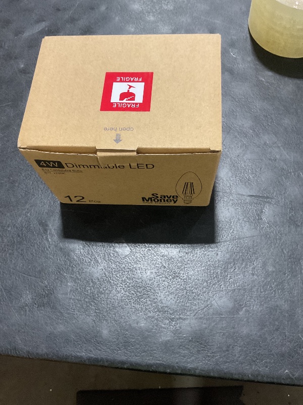 Photo 1 of 12-Pack Dimmable E12 LED Candelabra Bulbs 40Watt Equivalent, 2700K Warm White, 450Lumens, 4W B11 Vintage Chandelier Light Bulbs, LED Filament Clear Glass Candle Lamp for Ceiling Fan Home Decor1