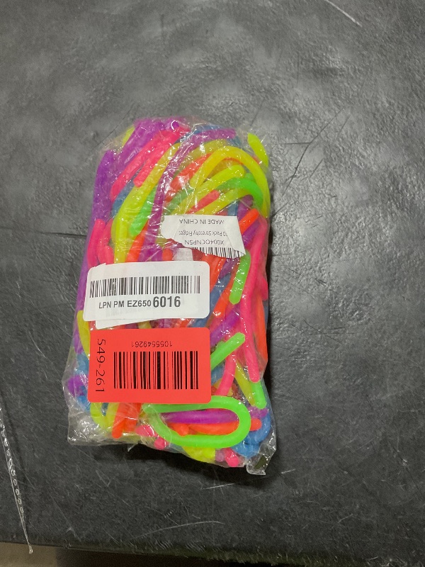 Photo 1 of 100 Pcs Stretchy Fidget Toys,Multi-Item Party Favor Toy Colorful Sensory Noodle Strings