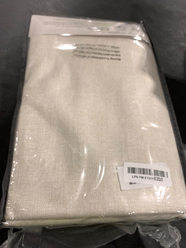 Photo 1 of 100% Blackout Shield Linen Blackout Curtains for Bedroom 84 Inches Long, Back Tab/Rod Pocket Living Room Drapes, Thermal Insulated Blackout Curtains 2 Panels Set, 50" W x 84" L, Cream