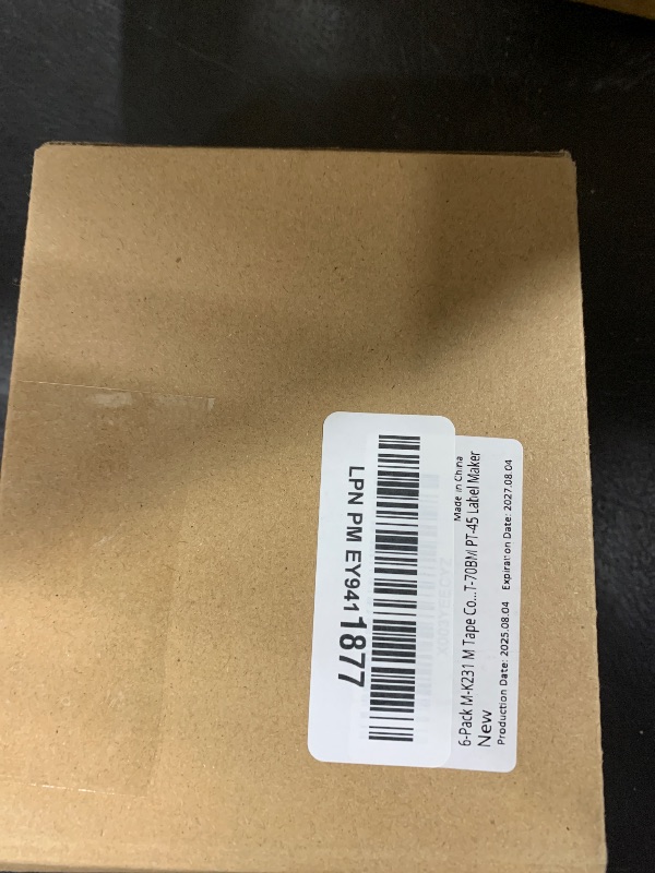 Photo 1 of 6-Pack M-K231 M Tape Compatible Label Tape Replacement for Brother P-Touch M231 MK231 M-231 M-K231S 12mm 0.47'' White Work with Brother Ptouch PT-65 PT-M95 PT-90 PT-70 PT-80 PT-70BM PT-45 Label Maker