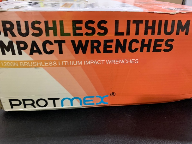 Photo 1 of 900Ft-lbs (1200N.m) Impact Wrench, 1/2" Cordless Impact Driver, 21V High Torque Power Impact Gun - 2x4.0Ah Batteries, Variable Speeds Brushless Impact Motor for Pickup Truck/Family Car (Orange Red)