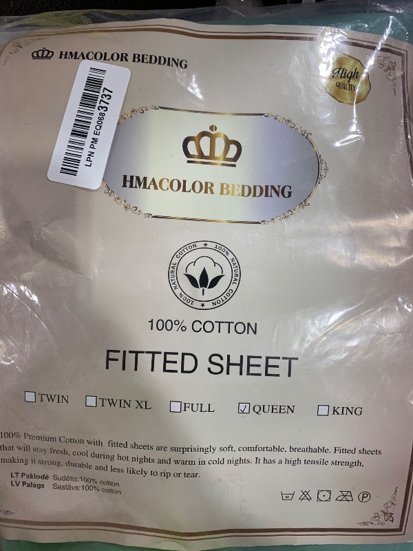 Photo 1 of Fitted Sheet Queen - Hotel Luxury Bottom Fitted Sheets Only - 100% Cotton Fitted Bed Sheet - Deep Pocket Fitted Sheet Only, 60" x 80" + 15" (Queen, Sage Green)