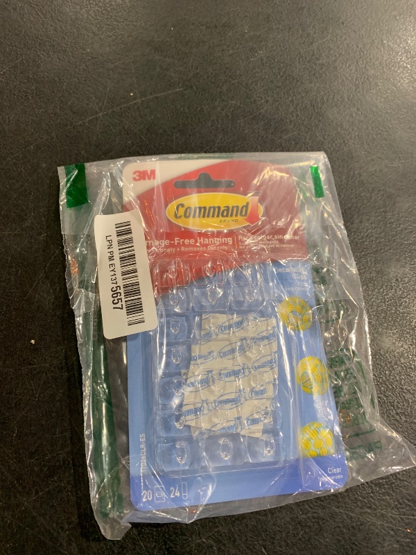 Photo 1 of Command 17026CLR-ES Decorating Clips, Clear, 20-Clips (2 Pack)