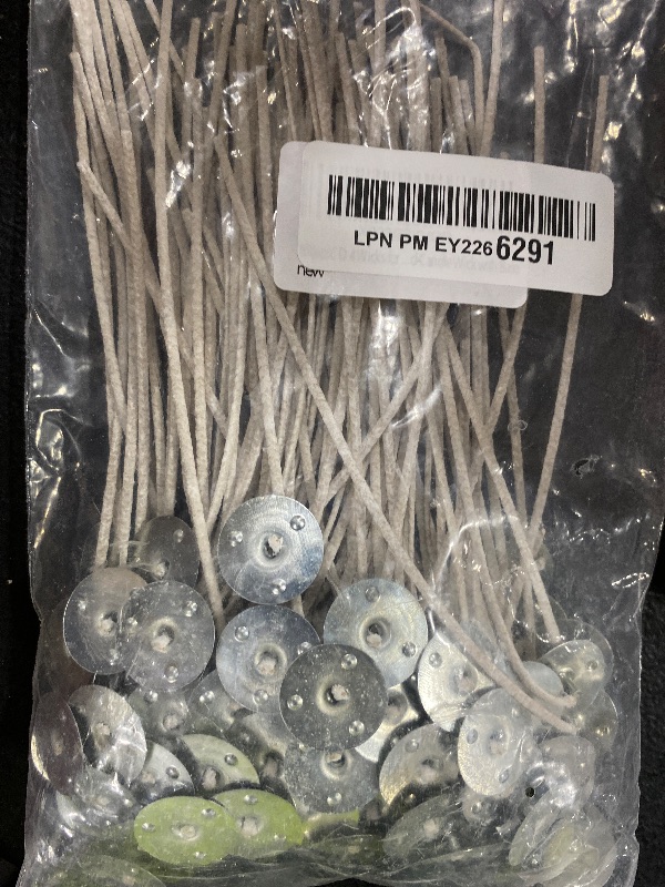 Photo 1 of 100pcs CD 4 Wicks for Soy Candles, 6 inch Pre-Waxed Candle Wick with Base