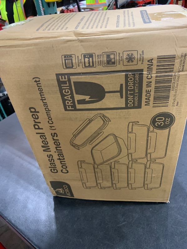 Photo 1 of [8-Pack,30 oz]Glass Meal Prep Containers,Glass Food Storage Containers,Airtight lunch Containers with Lids, Microwave, Oven, Freezer and Dishwasher