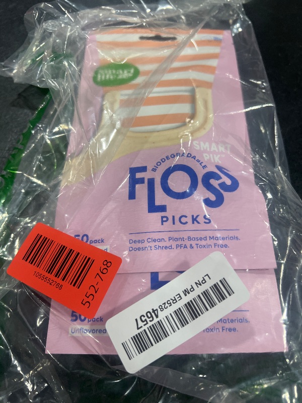 Photo 1 of SmartLifeco Eco-Friendly Dental Floss Picks (100ct) - Flossers Made With Straw Wheat Blend, Strong Anti-Shred Thread For Tight Gaps, Tooth Pick Stick For Adults, Soft on Gum & Teeth, Vegan, Unflavored
