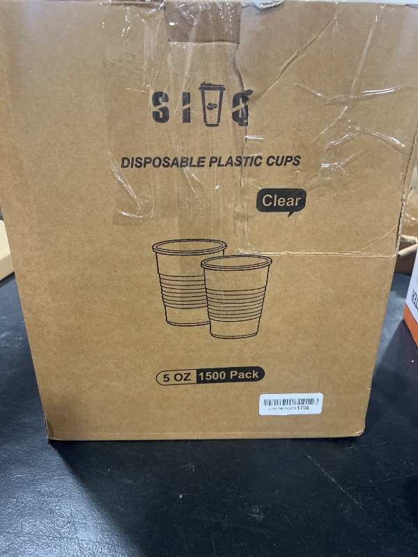 Photo 1 of SIUQ 1500 Pack 5 oz Clear Plastic Cups, Disposable Mouthwash Cups, Plastic Cups 5 Ounce, Cold Party Drinking Cup for Party, Picnic, BBQ, Travel, Events and Everyday Use
