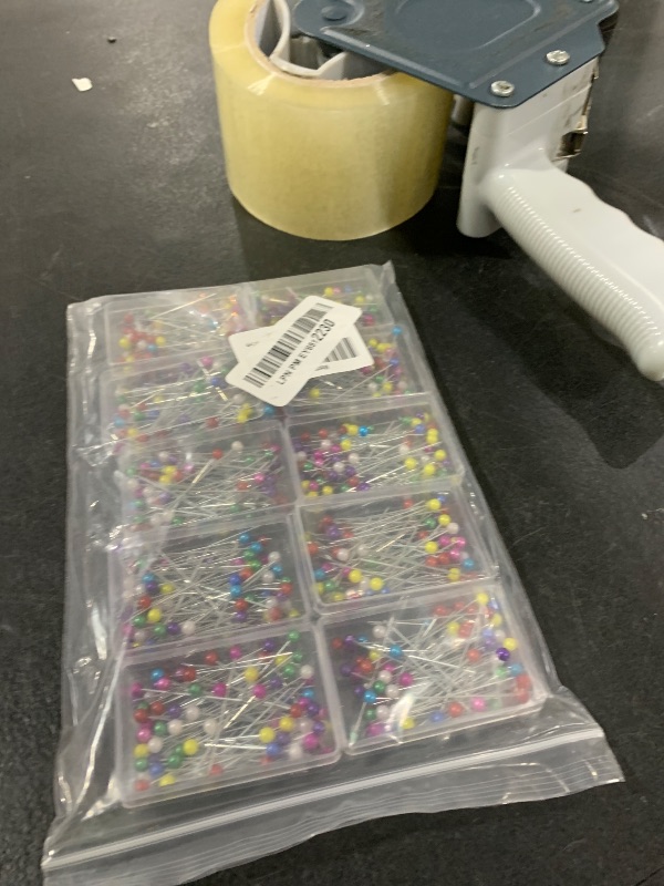 Photo 1 of 1000PCS Multicolor Straight Pins, Pearlized Ball Head Quilting Pins Long 1.5 inch for Fabric DIY Crafts