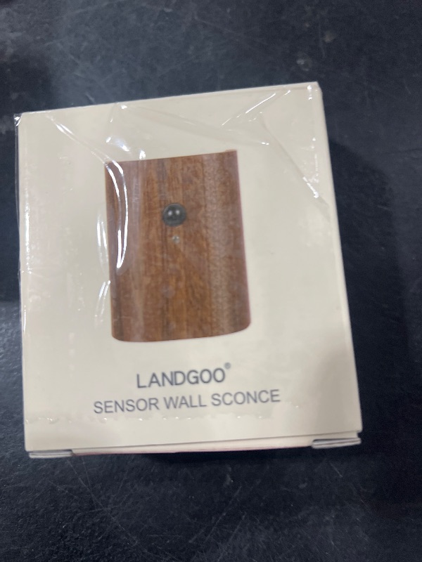 Photo 1 of LANDGOO Smart Night Light Step Light - Rechargeable Motion Sensor Stair Lamp, 2700K Warm White LED Walnut Wood for Bedroom Hallway Safety (1 Pack)