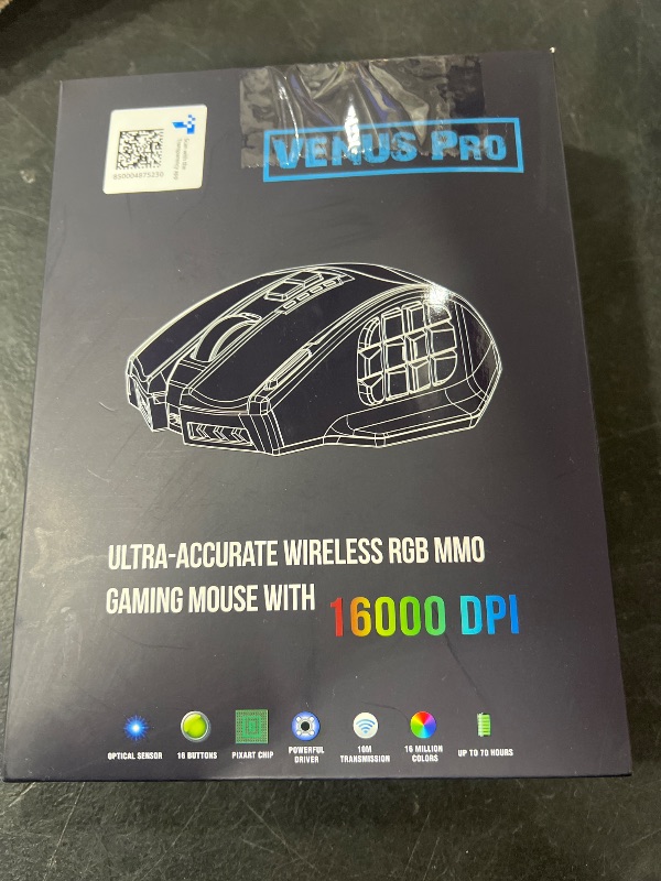 Photo 1 of UtechSmart Venus Pro RGB Wireless MMO Gaming Mouse, 16,000 DPI Optical Sensor, 2.4 GHz Transmission Technology, Ergonomic Design, 16M Chroma RGB Lighting, 16 programmable Buttons, Up to 70 Hours