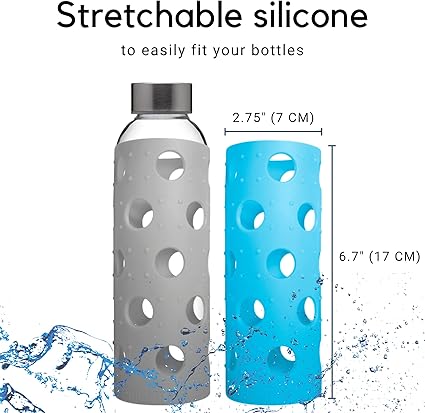 Photo 1 of Brieftons Silicone Sleeves: 4-Pack Insulated Anti-Slip Protection Covers, Ultra Thick & Durable, Better Than Neoprene & Rubber, Also Perfect for Aquasana, Pratico Kitchen, Epica & Other Glass Bottles