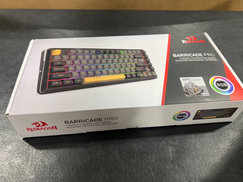 Photo 1 of Redragon K738 Wireless Mechanical Keyboard, Gasket Mounted RGB Gaming Keyboard, 3-Mode (2.4G/BT/USB), Pre-lubed Linear Switches, 75? Layout, 82 Keys Hot Swappable for PC/Mac - Black Gold