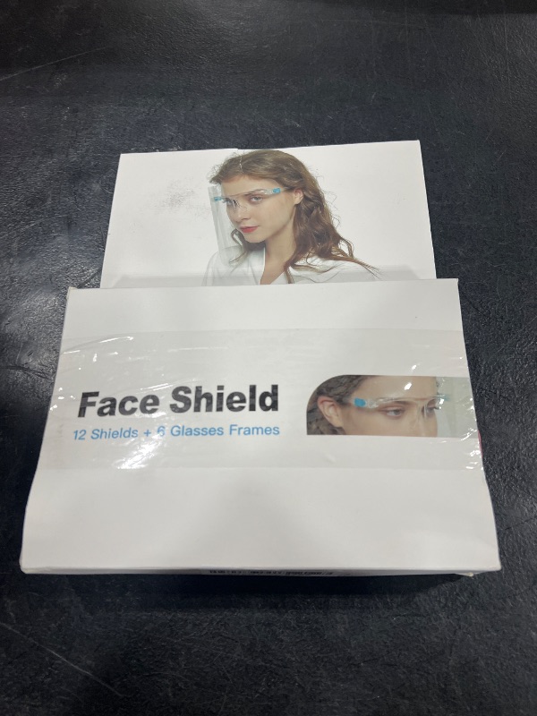 Photo 1 of Face Shields Set with 12 Replaceable Anti Fog Shields and 6 Reusable Colored Glasses for Man and Women to Protect Face and Eyes