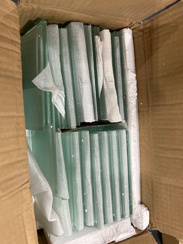Photo 1 of Adedeo Glass Subway Tile 3 x 6 Inch Pale Green for Kitchen Backsplash Bathroom Wall Pack of 32 Sheets