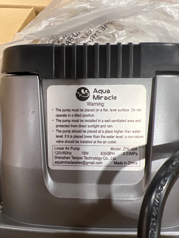 Photo 1 of AquaMiracle Koi Pond Aerator Pond Air Pump for Outdoor Ponds 5000-10000 Gallons, All-in-One Aeration Kit with Self-Sinking Airline Flow Control Rubber Air Diffuser