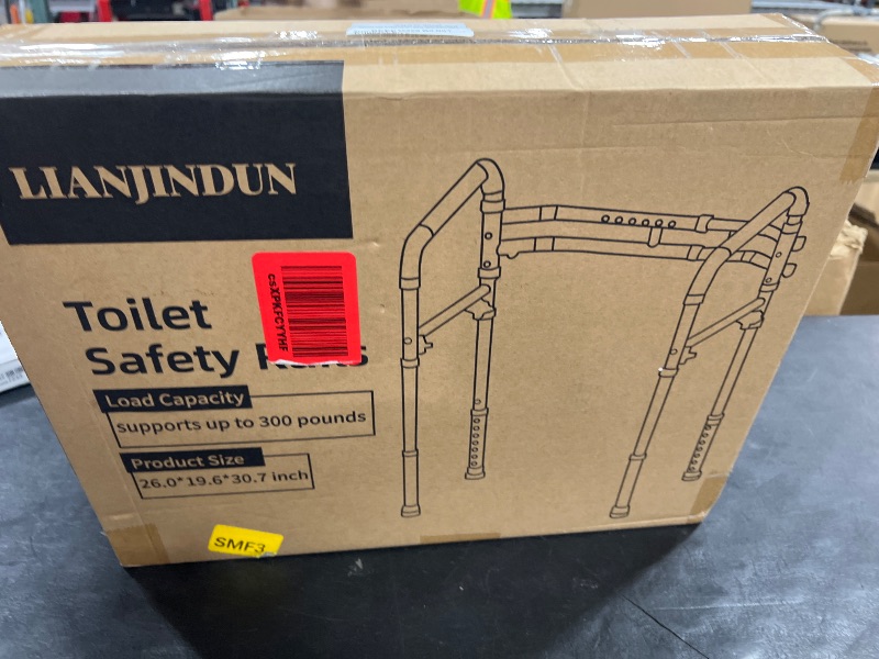 Photo 1 of Lianjindun Toilet Safety Rails, Adjustable Toilet Frame for Elderly, Seniors, Handicap & Disabled, Foldable Handicap Toilet Handles Fit Any Toilets (300 LB)