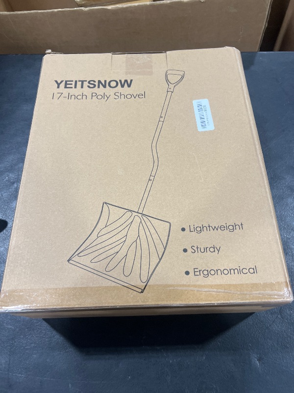 Photo 1 of YEITSNOW Snow Shovel for Driveway Ergonomic Design 17” Reinforced Heavy Duty Snow Removal Easy Assembled Tool in Winter Snowy Day for Garage Car Parking Port Workshop Barn
