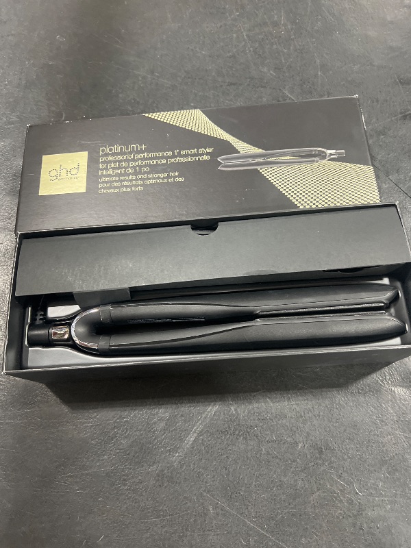 Photo 1 of ghd Platinum+ Styler - 1” Smart Flat Iron Hair Straightener - Professional Ceramic Styling Tool with Predictive Heat Control and Automatic Shut-Off - More Shine and More Color Protection - Black