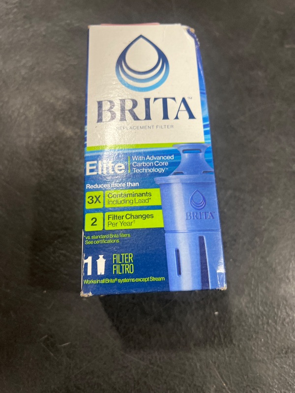 Photo 1 of Brita Elite Water Filter Replacement for Pitchers and Dispensers, BPA-Free, Reduces 99% of Lead, Lasts Six Months or 120 Gallons, Includes 1 Pitcher Replacement Filter