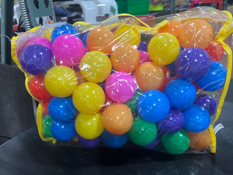 Photo 1 of Hovenlay Ball Pit Balls Phthalate Free BPA Free Crush Proof Plastic - 7 Bright Colors in Reusable Play Toys for Kids with Storage Bag