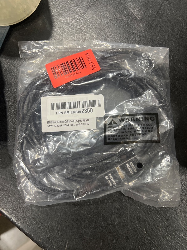 Photo 1 of 8K HDMI Extension Cable (2 Pack, 4FT+4FT), HDMI 2.1 Ultra Speed High Male to Female Cord Adapter, Compatible with MacBook Pro, PS5, Xbox, Series X, UHD TV, Blu-ray, Laptop and More