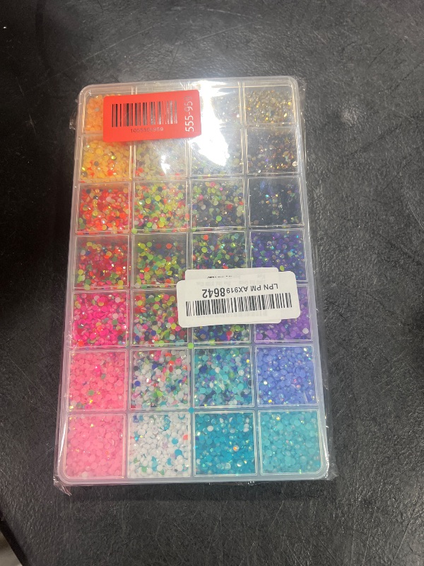 Photo 1 of 33000Pcs Resin Jelly Rhinestones for Bedazzling, 28 Colors 3mm Flatback Gems for Diamond Art, Bedazzler Kit with 3Pcs 10ml B7000 Jewelry Glue for Crafting Crafts Book Shoes Nail Art