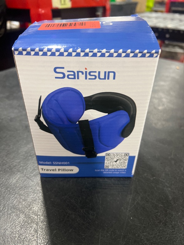Photo 1 of SARISUN Travel Pillows for Airplanes, Airplane Pillow for Long Flight, Airplane Head Strap with Eye Mask for Sleep, Travel Neck Pillow for Car Road Trip, 360° Support Headrest, Stop Bobblehead, Black