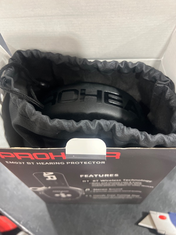 Photo 1 of PROHEAR 037 Gel Ear Pads Bluetooth 5.3 Hearing Protection Headphones,1500mAh Rechargeable Battery for 120H Playtime Perfect for Mowing Workshops Snowblowing - Black