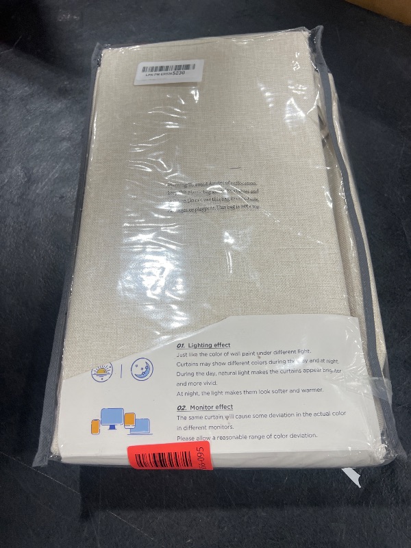Photo 1 of 100% Blackout Shield Linen Blackout Curtains for Bedroom 96 Inches Long, Back Tab/Rod Pocket Living Room Drapes, Thermal Insulated Blackout Curtains 2 Panels Set, 50" W x 96" L,Cream