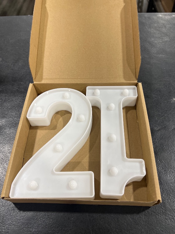 Photo 1 of 21st Birthday Decorations for Her Him,21st Birthday Centerpieces Table Decorations for Women Men,Light Up Numbers 21 Sign for Party Backdrop Wall Decor for 21 Wedding Anniversary Decoration