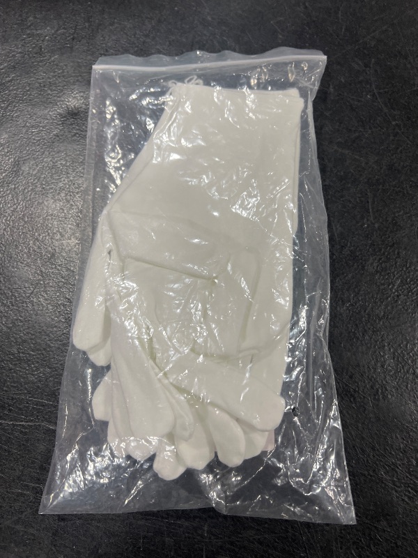 Photo 1 of 3 Pairs White Cotton Gloves for Dry Hands Eczema SPA Moisturizing - Work Glove Liners for Serving Costume Inspection