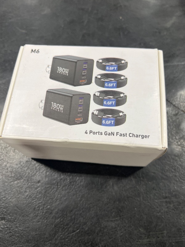 Photo 1 of 2 Pack 180W USB C Charger Block, Foldable 4-Port GaN Fast Wall Charger, Dual 65W Type C Charging Block, Laptop Fast Charging Adapter for MacBook Pro/Air, iPad, iPhone, Samsung Galaxy Black