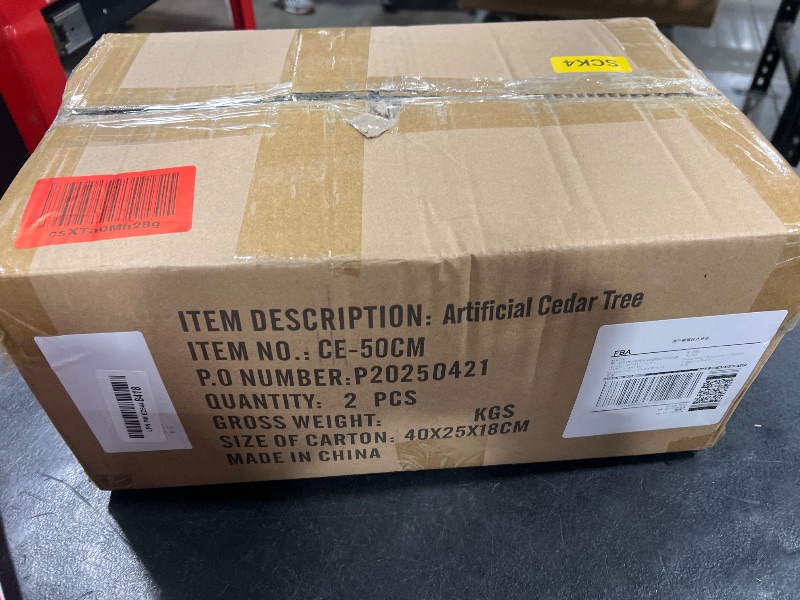 Photo 1 of 28inch Artificial Topiary Tree Set of 2 Beautiful Realistic Faux Cedar Pines Christmas Trees UV Rated Fake Shrubs for Front Porch Faux Plants Indoor and Outdoor Decor