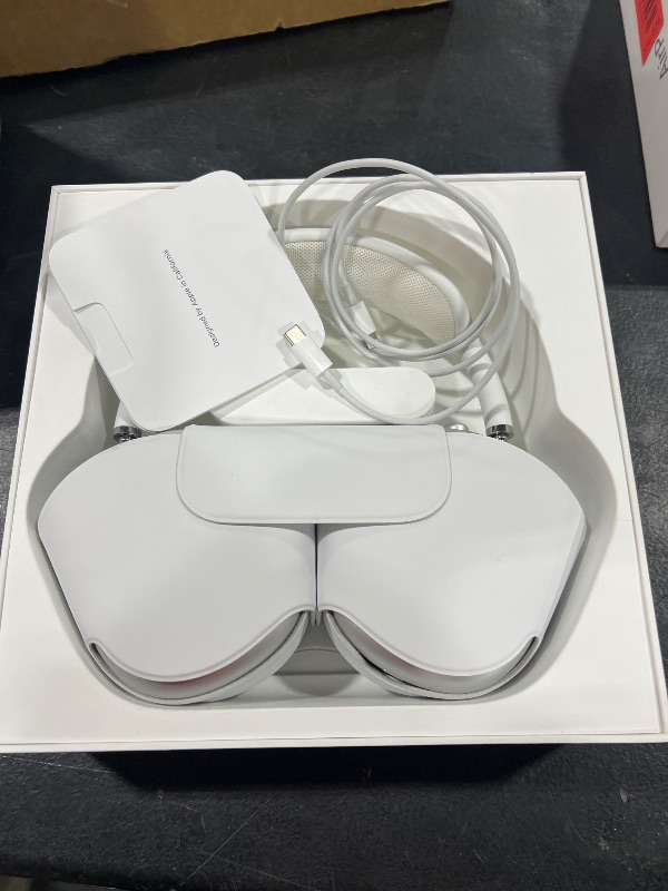 Photo 1 of Apple AirPods Max Wireless Over-Ear Headphones, Active Noise Cancelling, Transparency Mode, Personalized Spatial Audio, Dolby Atmos, Bluetooth Headphones for iPhone – Silver