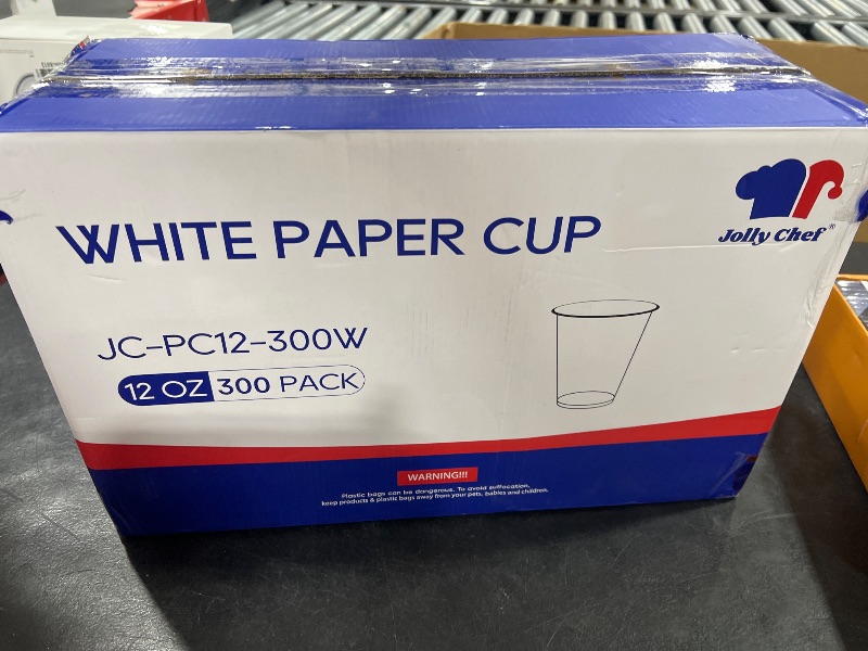 Photo 1 of JOLLY CHEF 300 Pack Disposable Paper Coffee Cups 12 oz, Hot Beverage Cups Paper Cups for Water, White Drinking Cups, Ideal for Party, Office, Home, Travel and More