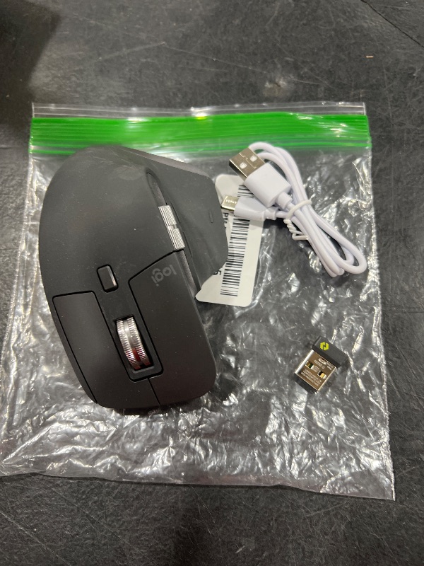 Photo 1 of Logitech MX Master 3S Wireless Mouse Standard Edition with Logi Bolt USB Receiver, Ultra-fast Scrolling, Ergo, 8K DPI, Track on Glass, Quiet Clicks, USB-C, Bluetooth, Windows, Linux, Chrome - Graphite