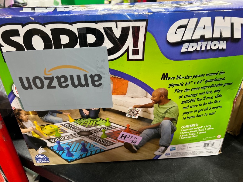 Photo 1 of Giant SORRY! Classic Family Board Game Indoor Outdoor Retro Party Activity Summer Toy with Oversized Gameboard, for Adults and Kids Ages 6 and up