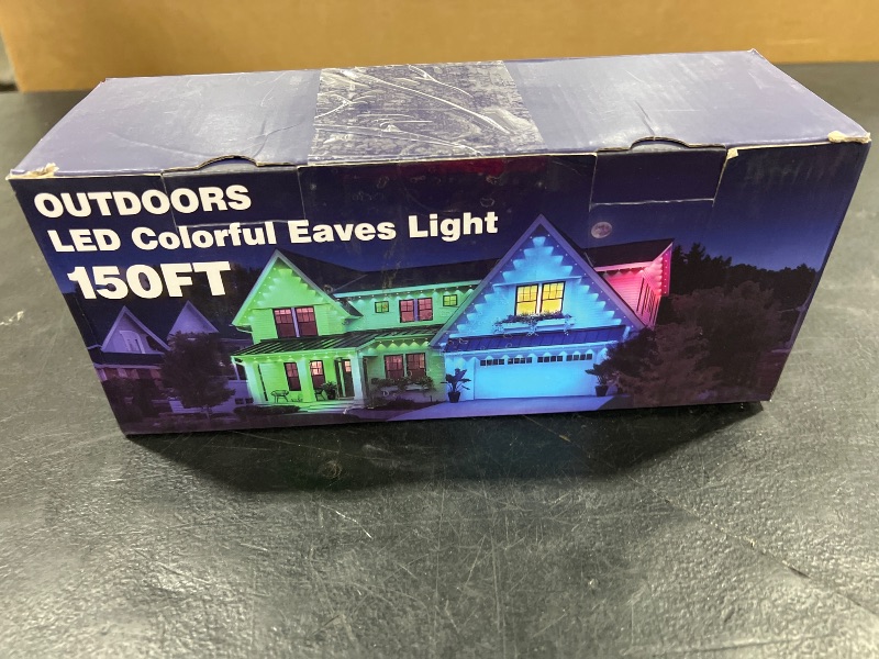 Photo 1 of 150FT Permanent Outdoor RGB Lights - Waterproof Smart LED Eaves Lights with App/Remote Control, Music Sync & DIY Scenes, Perfect for Christmas, Halloween, Parties & Daily Decor, Ideal for House Roof