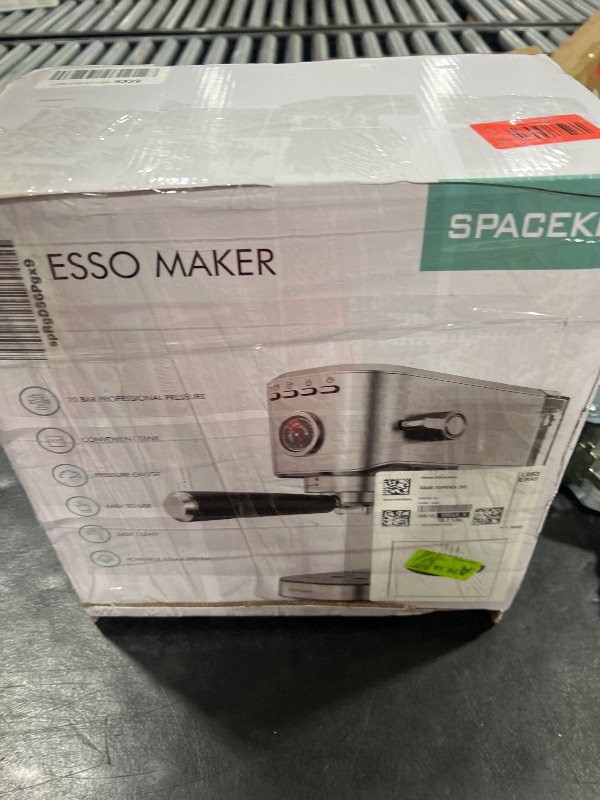 Photo 1 of Spacekey Espresso Machine 20 Bar, Professional 1350W Espresso Maker with Milk Frother, Compact Stainless Steel Cappuccino & Latte & Americano Maker with 39oz Removable Water Tank, Silver